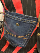 "I Hate Your Band" Striped Waistcoat – Punk Rock Statement Piece - Reckless Swagger