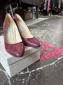 Jimmy Choo Plump Snakeskin Pattern Leather Stiletto Heels - Designer Luxury Shoes - Reckless Swagger