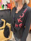 Joker - Inspired Black Belted Linen Jacket - One - of - a - Kind Feminine Style - Reckless Swagger