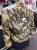 Khaki Black Pinned & Punked Cropped Blazer - Reckless Swagger