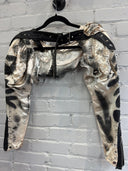 Lace & Vegan Zip Hand-painted Deconstructed Bolero - Reckless Swagger