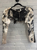 Lace & Vegan Zip Hand-painted Deconstructed Bolero - Reckless Swagger