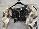 Lace & Vegan Zip Hand-painted Deconstructed Bolero - Reckless Swagger