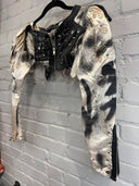 Lace & Vegan Zip Hand-painted Deconstructed Bolero - Reckless Swagger