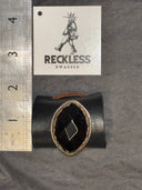 Large Black Faceted Stone Adjustable Ring - Reckless Swagger