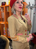 Laura Ashley Custom Fitted D - Day Inspired Suit - USO Sergeant Stripes & Check Detail - Reckless Swagger