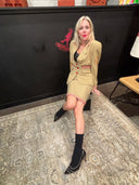 Laura Ashley Custom Fitted D - Day Inspired Suit - USO Sergeant Stripes & Check Detail - Reckless Swagger