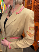 Laura Ashley Custom Fitted D - Day Inspired Suit - USO Sergeant Stripes & Check Detail - Reckless Swagger