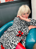 Leopard Coat with Red Hearts, Black Crosses & Brass Rivets - Reckless Swagger