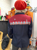 Limited Edition Classic Navy Blazer with Red Batik Silk Scarf - Reckless Swagger - Reckless Swagger