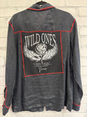 Liner Shirt "WILD ONES" rose and angel wings - Reckless Swagger