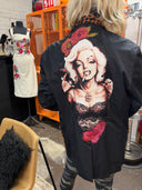 Marilyn Diesel Punk Jacket - Satin Leopard Tassel Gangster Style - Reckless Swagger