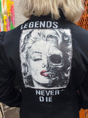 Marilyn Legends Never Die Black Blazer - Edgy Zipper Details & Hollywood Glamour - Reckless Swagger