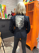 Marilyn Legends Never Die Black Blazer - Edgy Zipper Details & Hollywood Glamour - Reckless Swagger