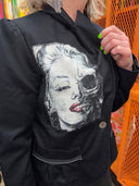 Marilyn Legends Never Die Black Blazer - Edgy Zipper Details & Hollywood Glamour - Reckless Swagger