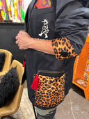 Marylin Diesel Punk Jacket - Satin Leopard Tassel Gangster Style - Reckless Swagger