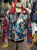 Metallic Vegan Warning Battle Jacket - Reckless Swagger