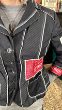 Mind The Gap St Pancras Jacket Women’s Nylon Blazer Rework with St Pancras–Old Street Inserts + Diamond Stud Details| One of a Kind - Reckless Swagger