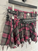 Mini Punk Tartan Kilt Buttons+Pins - Reckless Swagger