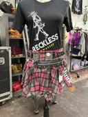 Mini Punk Tartan Kilt Buttons+Pins - Reckless Swagger