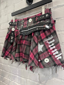 Mini Punk Tartan Kilt Buttons+Pins - Reckless Swagger