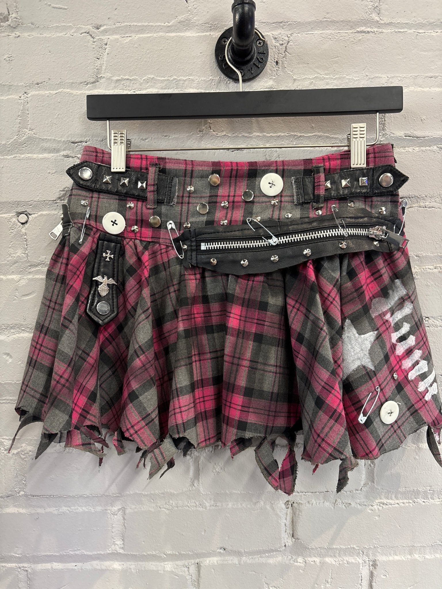 Mini Reckless Mini Punk Tartan Kilt Buttons+Pins β Reckless Swagger