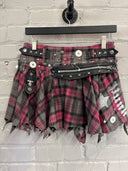 Mini Punk Tartan Kilt Buttons+Pins - Reckless Swagger