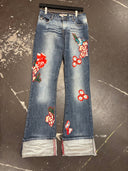 Miss Sixty Floral Flip Tommy Flare Jeans - Unique Vintage - Inspired Denim - Reckless Swagger