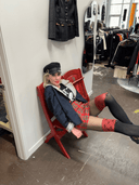 Navy Sateen Blazer reworked 'IT'S A FILTHY WORLD WITH LIVE IN" insert - Reckless Swagger