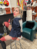 Navy Sateen Blazer reworked 'IT'S A FILTHY WORLD WITH LIVE IN" insert - Reckless Swagger