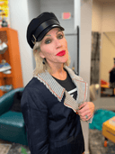 Navy Sateen Blazer reworked 'IT'S A FILTHY WORLD WITH LIVE IN" insert - Reckless Swagger