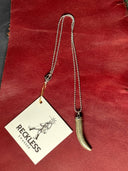 Necklace - Antique Gold tooth on silver chain - Reckless Swagger