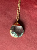 Necklace - Aqua drop in gold on gold chain - Reckless Swagger