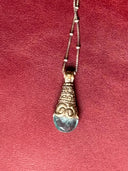 Necklace - Aqua Tibetan drop on silver chain - Reckless Swagger