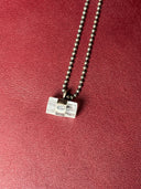 Necklace - Aquamarine tube on silver chain - Reckless Swagger