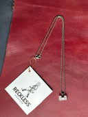 Necklace - Aquamarine tube on silver chain - Reckless Swagger