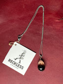 Necklace - Brown faceted drop on silver chain - Reckless Swagger