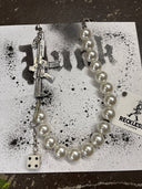 Necklace Gangster Pearl and Dice - Reckless Swagger