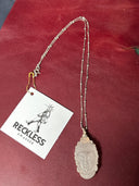Necklace - Glass Buddha head on silver chain - Reckless Swagger