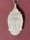Necklace - Glass Buddha head on silver chain - Reckless Swagger
