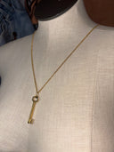 Necklace - Gold Key on long gold small Rolo chain - Reckless Swagger