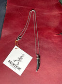 Necklace - Gunmetal tooth on silver chain - Reckless Swagger