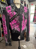 No Future F War Black w Hot Pink Punk Jacket - Reckless Swagger