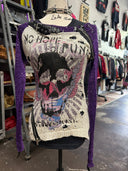 No Hope Purple Sweater Sequin Skull Punk Top - Reckless Swagger
