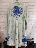 Octopus & Stars Hand-Painted Linen Coat - Reckless Swagger