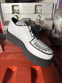 Original Wulfrun Creeper White Contrast Stitch B/W Leather - Reckless Swagger