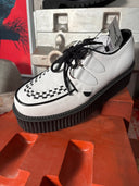 Original Wulfrun Creeper White Contrast Stitch B/W Leather - Reckless Swagger