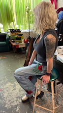 Painted and Patched Flowers & Birds Trouser Jeans - Reckless Swagger