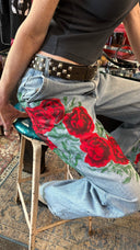 Painted and Patched Flowers & Birds Trouser Jeans - Reckless Swagger