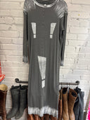 Painted Grey Maxi Punk Dress - Reckless Swagger